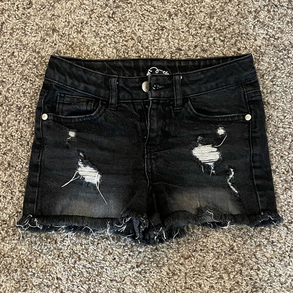 Girls 7/8 black cut off shorts